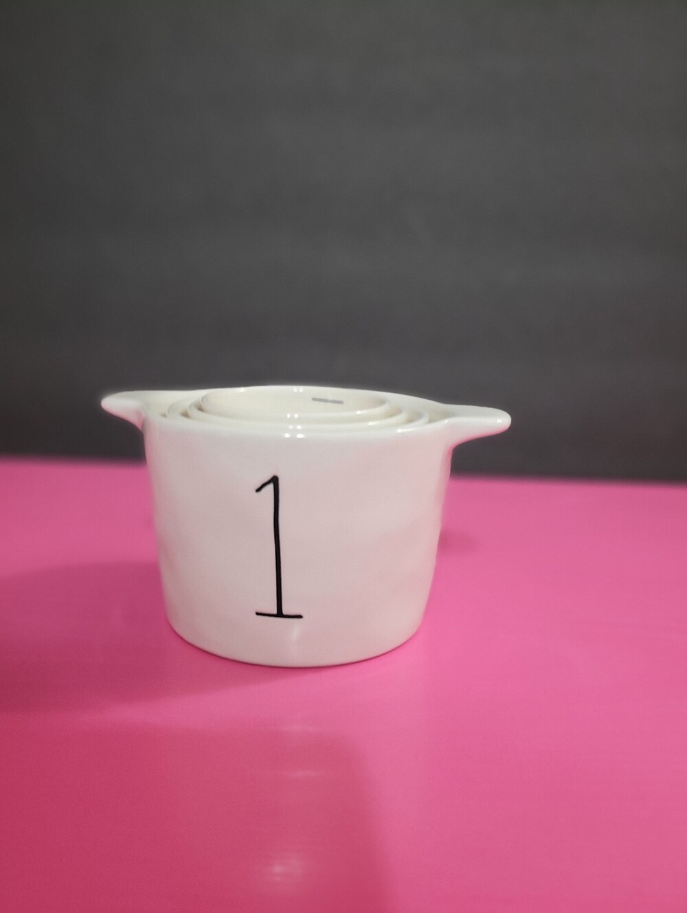 Rae Dunn Artisan Collection Nested Measuring Cup Set Ceramic (1561) - Picture 3 of 6